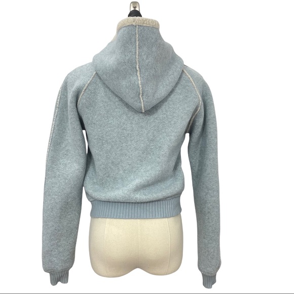 Sashimi Full Zip Hooded Jacket with Pockets Light Blue and Cream Size Small - Picture 5 of 9